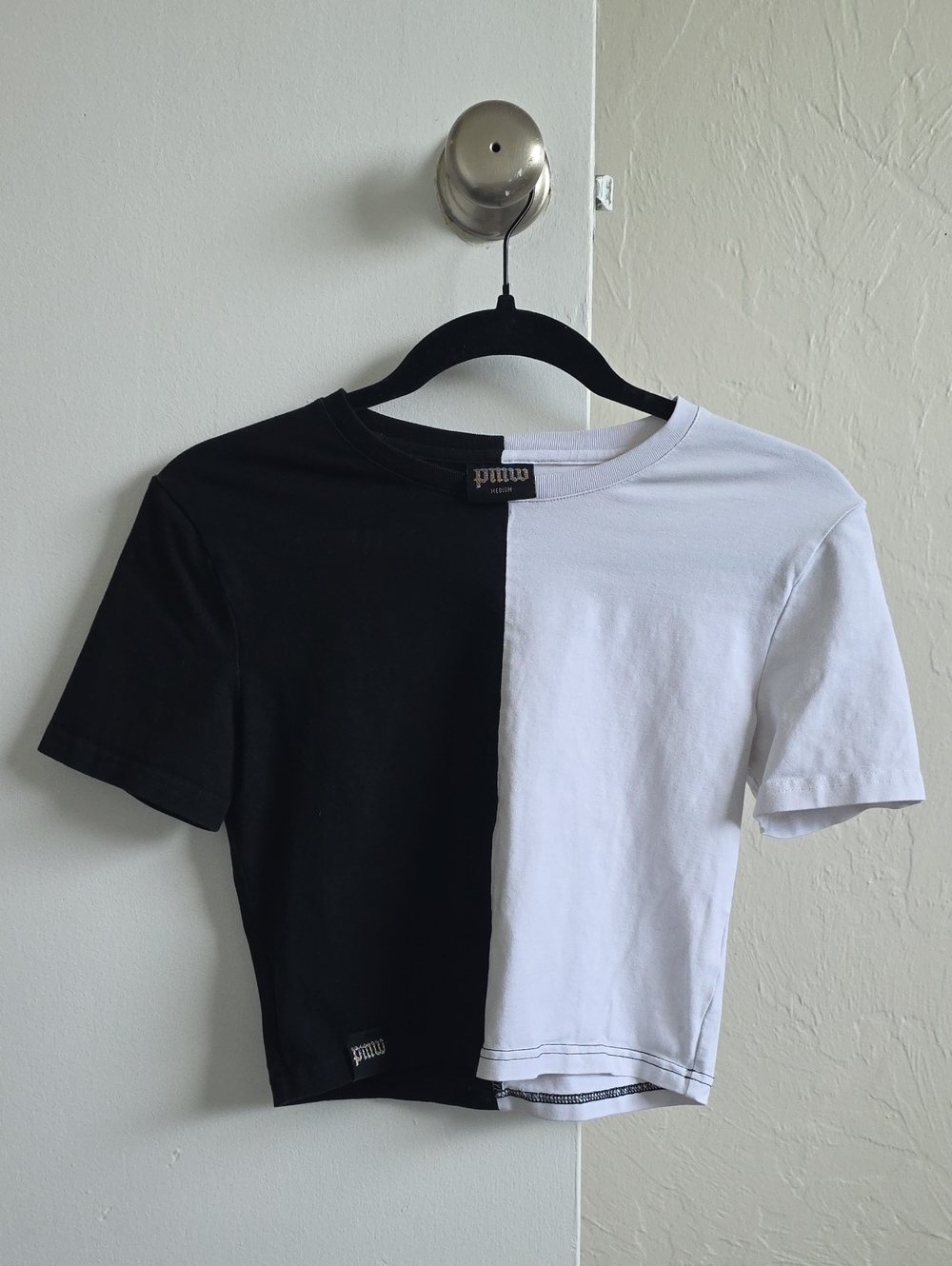 PMW PaymoneyWubby Limited Edition Half Black Half White "You Suck" Crop Top